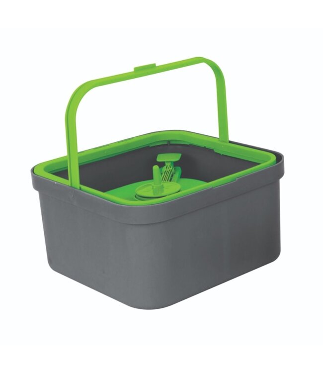 STUDIO 707 MOP AND BUCKET SET GREEN/GREY 11.8X11.8X6"