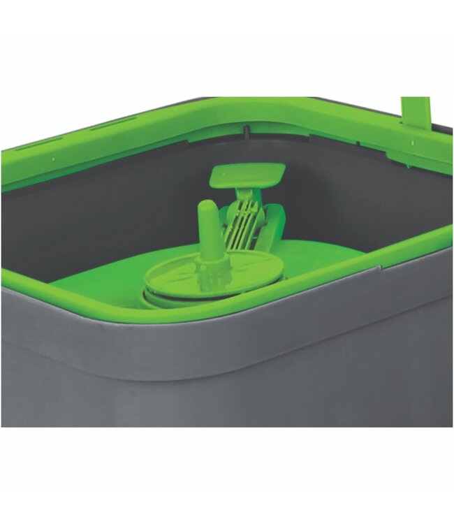 STUDIO 707 MOP AND BUCKET SET GREEN/GREY 11.8X11.8X6"