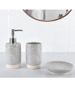 DAISY 3pc CERAMIC BATH ACCESSORY SET WHITE