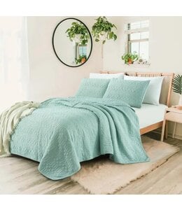 LAUREN TAYLOR MARINA STONEWASHED QUILT SET