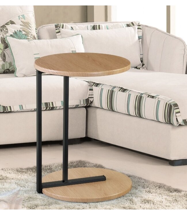 ATELIER DU NORD ROUND ACCENT TABLE BEIGE/BLACK 22"