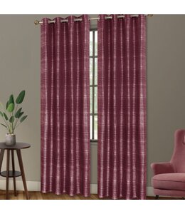 LAUREN TAYLOR RACHAEL 2PK JACQUARD GROMMET WINDOW PANEL (MP6) 52X84 RED