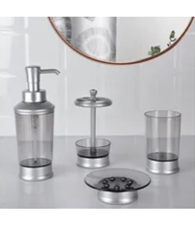 LAUREN TAYLOR 4pc PLASTIC BATH ACCESSORY SET AST