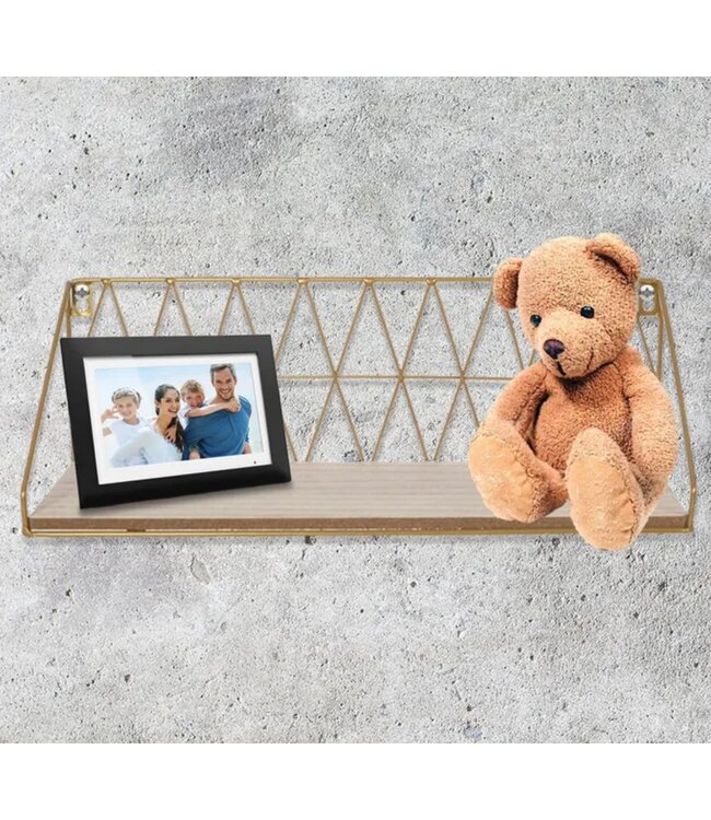 WALL SHELF GOLD 17.5x6x6"