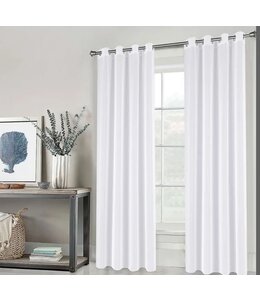 LAUREN TAYLOR DEVORE 2pk JACQUARD SHEER GROMMET WINDOW PANEL 52X84" WHITE