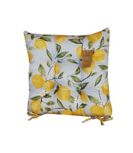 LEMON PRINTED CHAIR PAD 17X17" MULTI