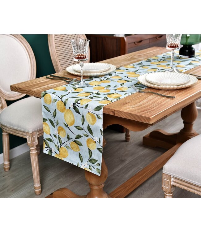 LEMON PRINTED TABLE RUNNER 14X72" MULTI (MP24)