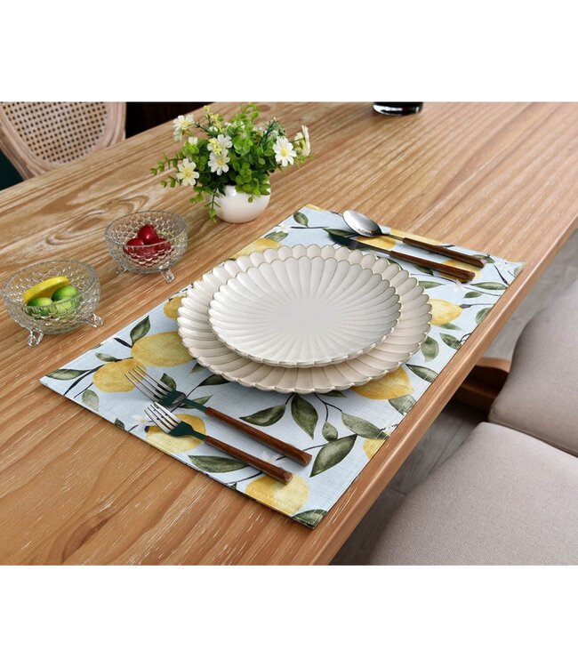 2pk LEMON PRINTED PLACEMAT 13X19" MULTI (MP24)