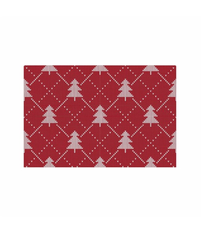 CHRISTMAS WOVEN PRINTED TEXTILENE PLACEMAT 12X18" MERRY TREES