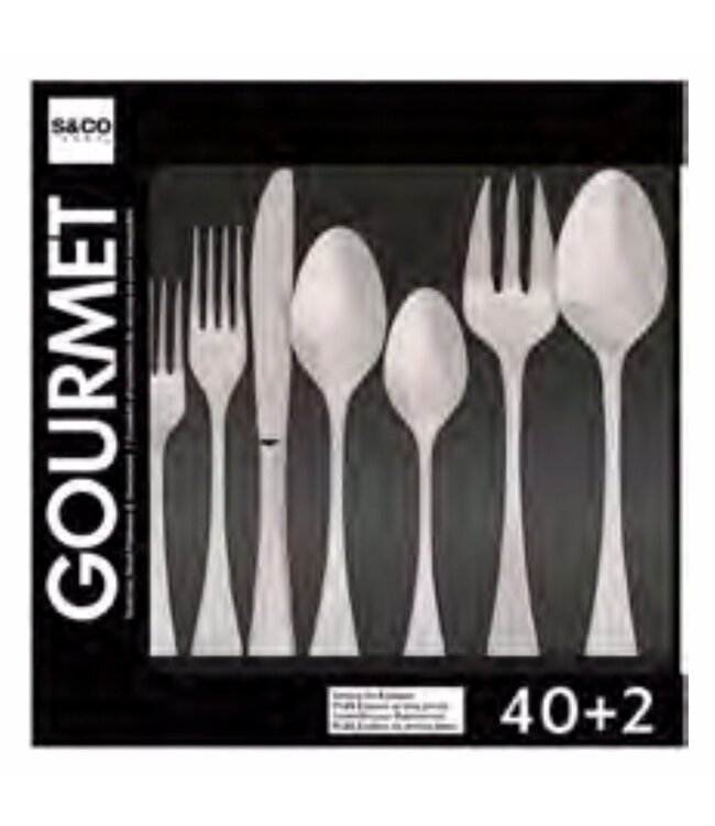 VENICE 40Pc FLATWARE SET STAINLESS + 2 bonus pieces