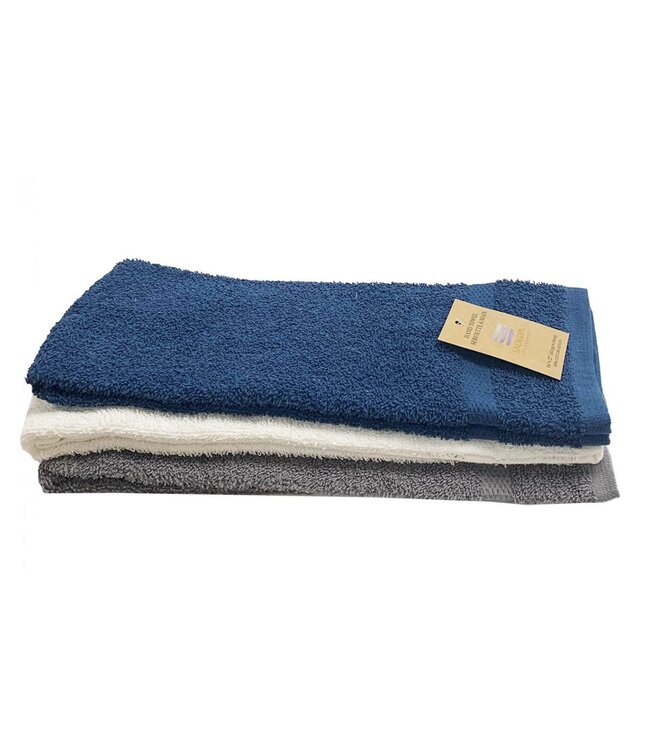 SPA ELEGANCE WHITE or GREY or NAVY SOLID TOWELS AST