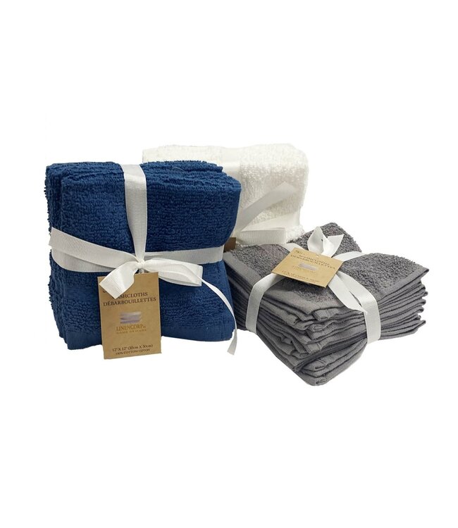 SPA ELEGANCE WHITE or GREY or NAVY SOLID TOWELS AST
