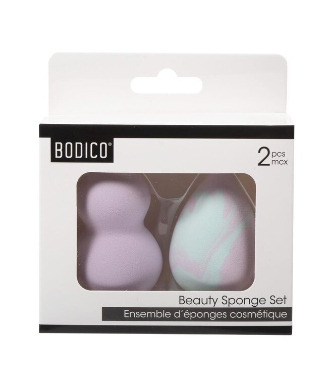 2Pc LATEX FREE BEAUTY SPONGE SET LILAC MIX