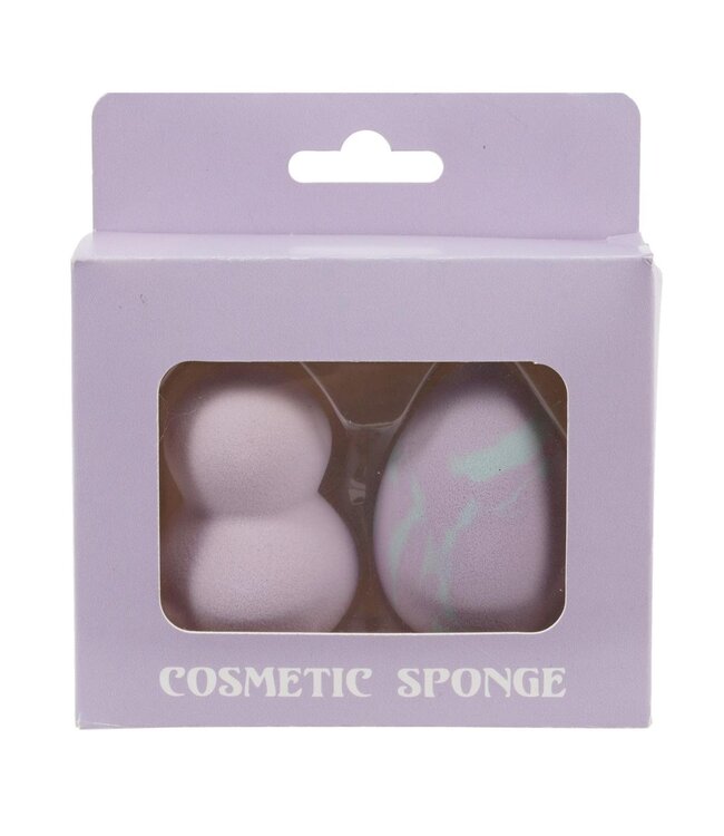 2Pc LATEX FREE BEAUTY SPONGE SET LILAC MIX