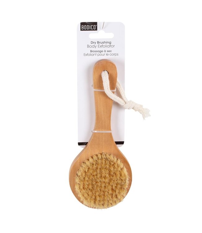 WOOD BATH DRYBRUSH w/HANDLE