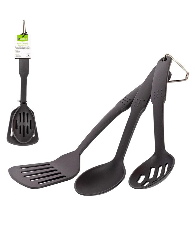 LUCIANO 3Pc NYLON COOKING UTENSIL SET BLACK