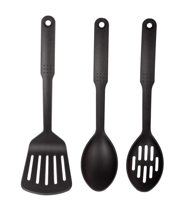 LUCIANO 3Pc NYLON COOKING UTENSIL SET BLACK