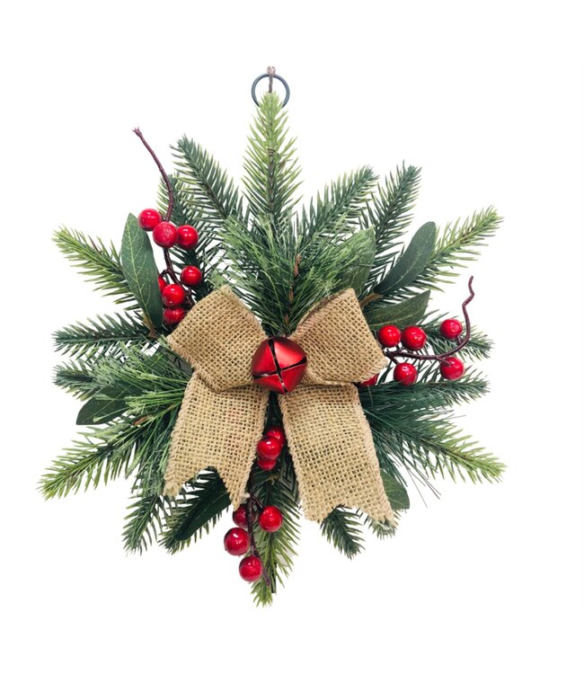 LAUREN TAYLOR CHRISTMAS HANGING PINE TREE STAR DECOR  GREEN 11X12" (MP8)