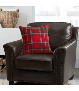 CAELAN WOVEN PLAID CUSHION RED PLAID 20X20"