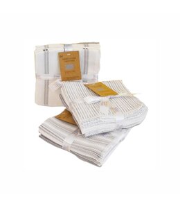 6pk GREY STRIPED DISH CLOTH AST 12X12"