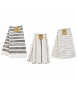 2pk GREY STRIPED KITCHEN TOWEL AST 18X28"