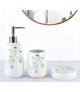 LILY 3pc CERAMIC BATH ACCESSORY SET