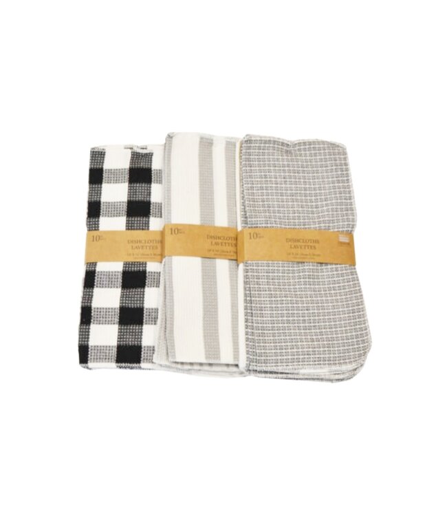 10pk JUMBO DISH CLOTH AST 14X14