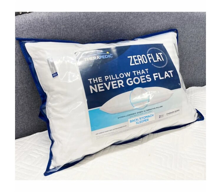 THERA ZERO FLAT BACK/SIDE SLEEPER PILLOW S/Q - Oxford Mills Home