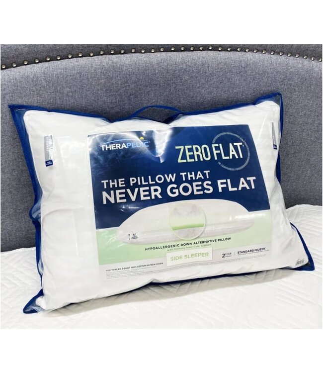 THERA ZERO FLAT SIDE SLEEPER PILLOW S/Q