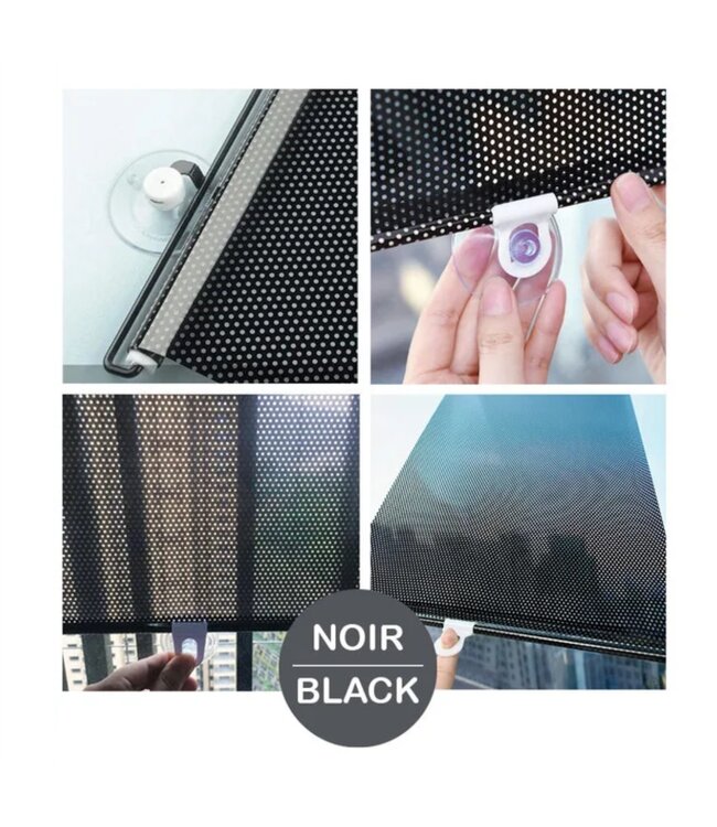 STUDIO 707 SUNSHADE ROLLER BLIND w/SUCTION CUPS BLACK