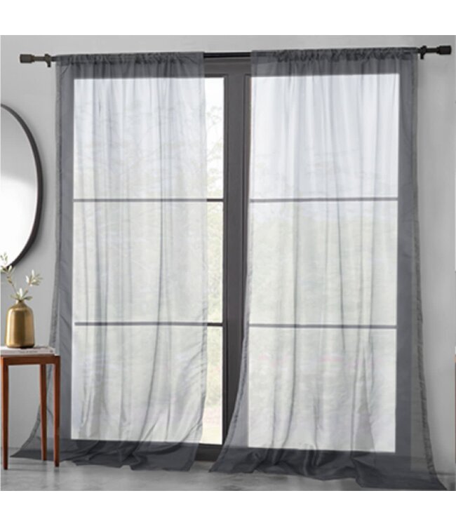LAUREN TAYLOR 2pk BASIC ELEGANCE POLE TOP WINDOW PANELS