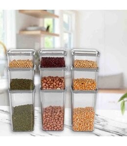 A LA CUISINE 9Pc AIRTIGHT PLASTIC CONTAINER SET w/LIDS