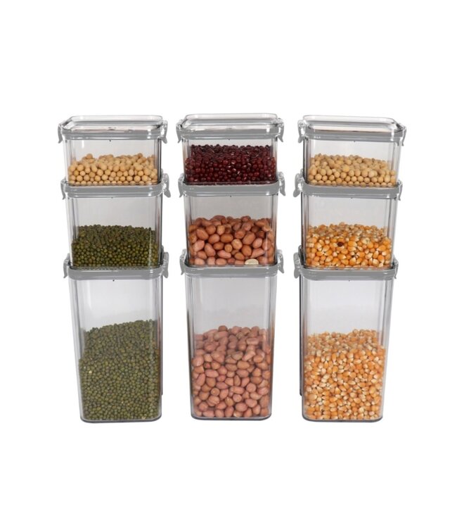 A LA CUISINE 9Pc AIRTIGHT PLASTIC CONTAINER SET w/LIDS