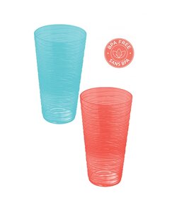 TEXTURED  PLASTIC TUMBLER AST 26oz