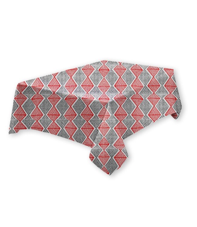 DIAMOND COLLECTION TABLECLOTH GREY/RED (MP12)
