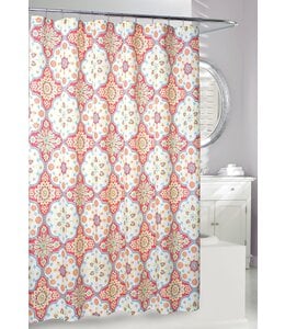 TANYA POLY SLUB SHOWER CURTAIN MULTI