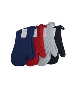 COTTON TWILL SOLID OVEN MITT/PAIR AST