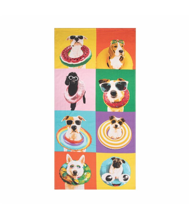 PHOTOREAL NOVELTY VELOUR BEACH TOWEL 28X58" COOL DOGS