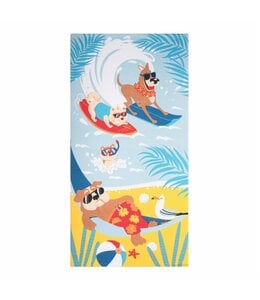 KIDS QUICK DRY BEACH TOWEL 27X54" VACATION PUPPIES