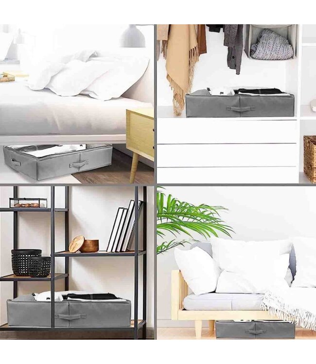 UNDERBED STORAGE BOX GREY 27.5x16x6"