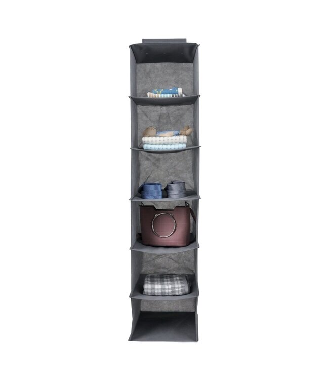 6 SHELF HANGING ORGANIZER GREY 12x12x31.5"