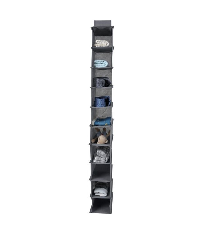 10 SHELF HANGING ORGANIZER GREY 12x10x53.5"