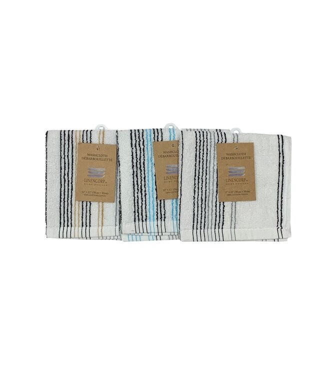 STRIPED COLLECTION GREY or GOLD or LT BLUE