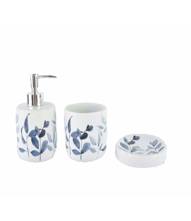 JOLENE 3pc CERAMIC BATH ACCESSORY SET