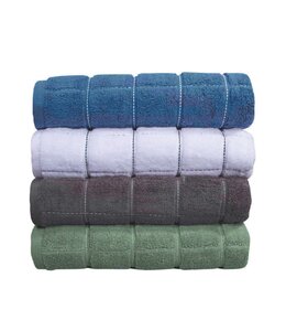 LAUREN TAYLOR MIDNIGHT CHECK TOWEL COLLECTION