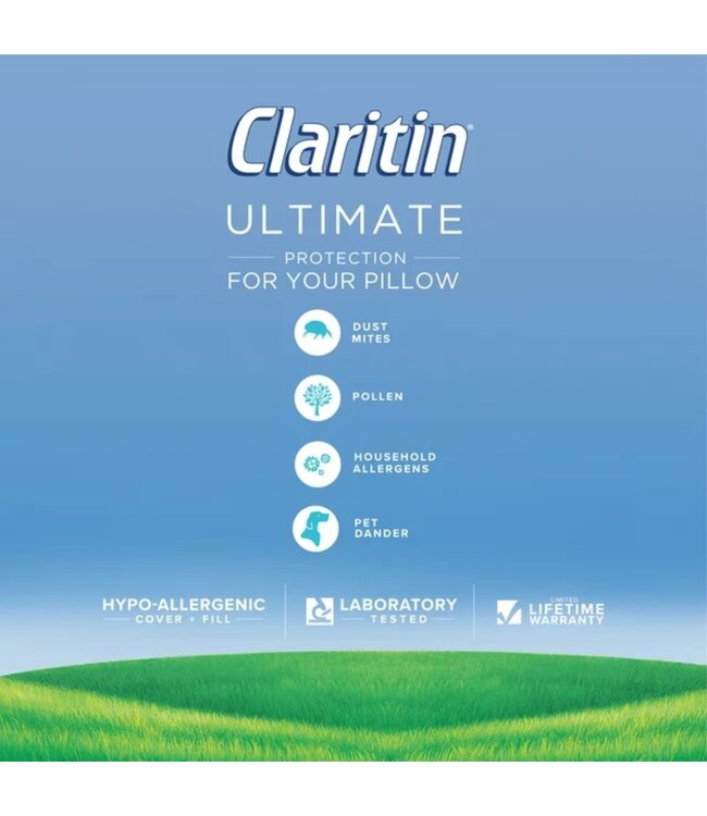 CLARITIN SOFT COTTON ALLERGEN BARRIER SIDE SLEEPER PILLOW Oxford