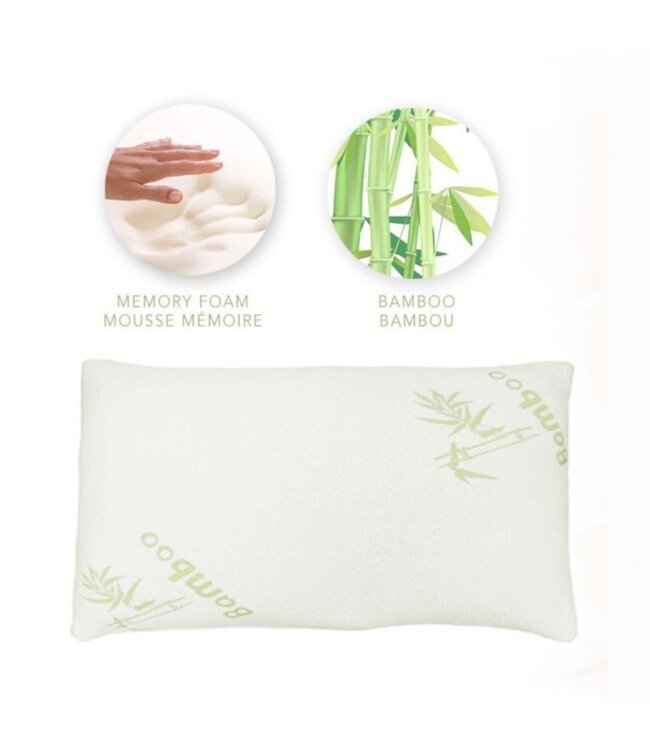 MAISON BLANCHE BAMBOO COVER - CHOPPED MEMORY FOAM PILLOW WHITE