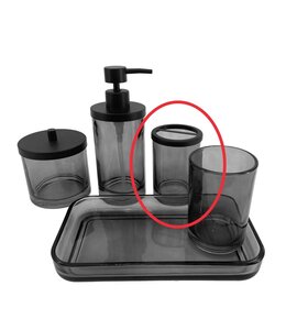ESPALLI GLASS TOOTHBRUSH HOLDER BLACK