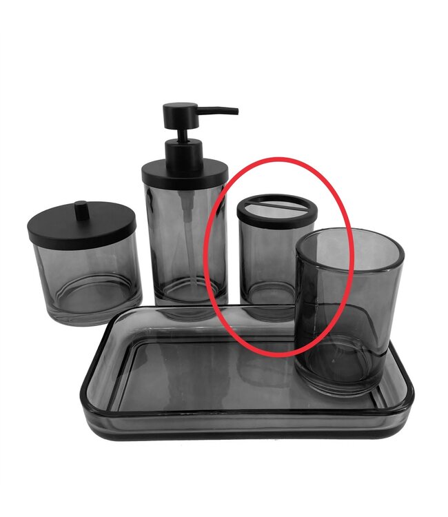 ESPALLI GLASS TOOTHBRUSH HOLDER BLACK