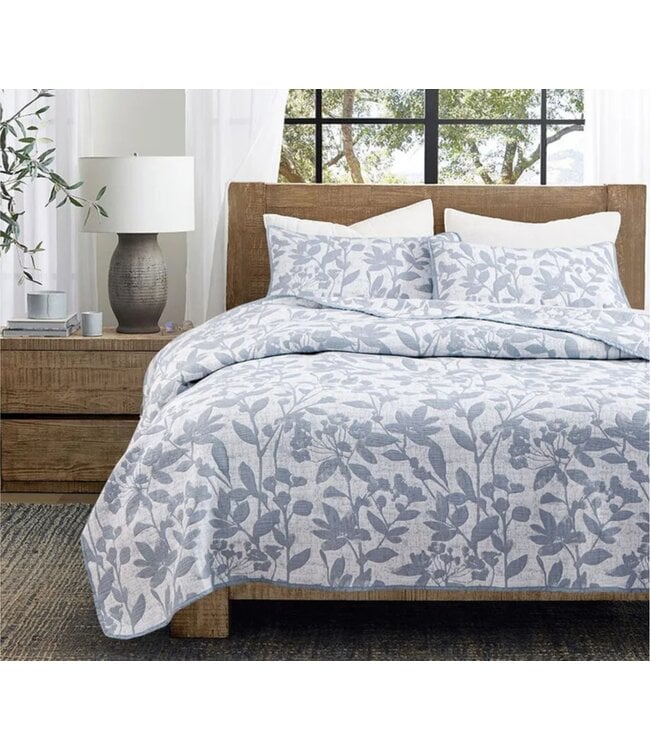 LAUREN TAYLOR VITA 3pc MATELASSE JACQUARD REVERSIBLE QUILT SET